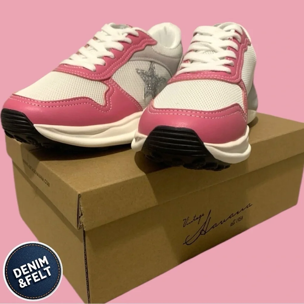 Vintage Havana Women’s Shoes/Sneakers | Color: White/Glitter Silver/Fuchsia |NEW